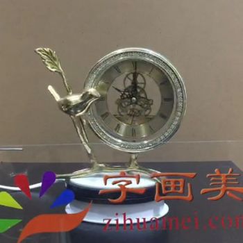 喜上枝头纯铜时钟摆件适合书房办公室装饰