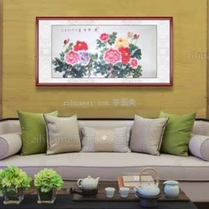 花开富贵 手绘 手工 国画 牡丹 河南省美术家协会会员
