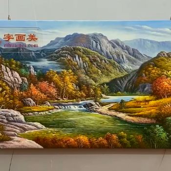 高品质欧美风景油画纯手绘山水画路路通金色风景油画