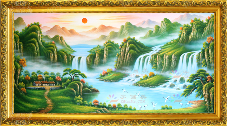 风水油画