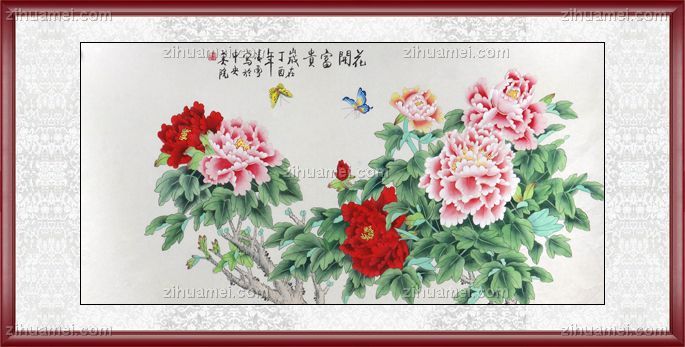 凌雪 工笔画 花开富贵 手绘 手工 国画