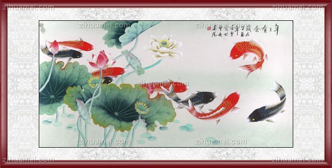 凌雪 工笔画 年年有余 手绘 手工 国画