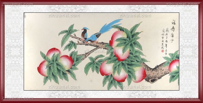 凌雪 工笔画 福寿康宁 手绘 手工 国画