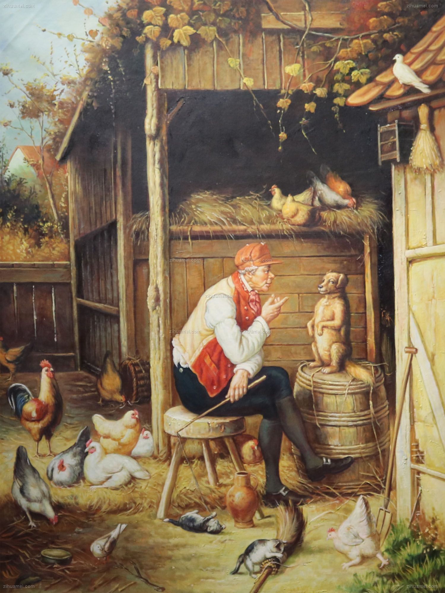 美式沙发背景挂画欧美人物画