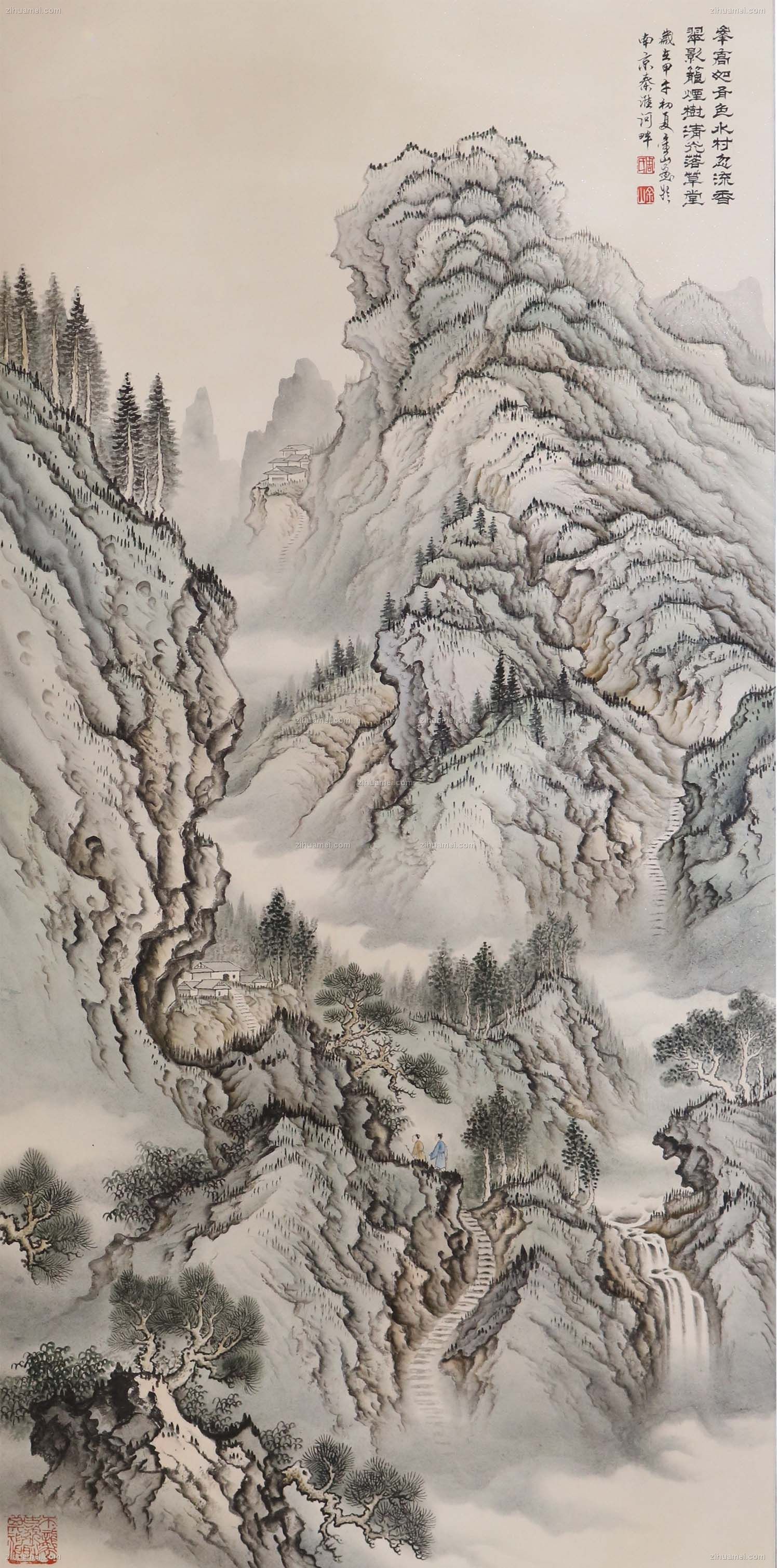 国家一级美术师 周金山 山水国画 手绘 手工 国画