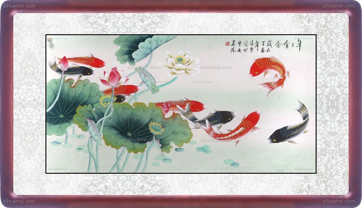 凌雪 工笔画 年年有余 手绘 手工 国画