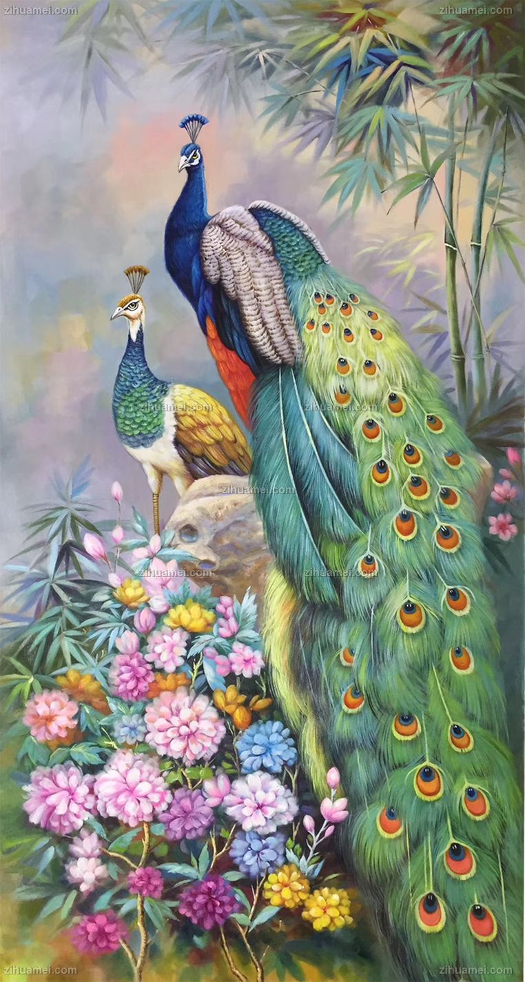 花鸟画手绘油画