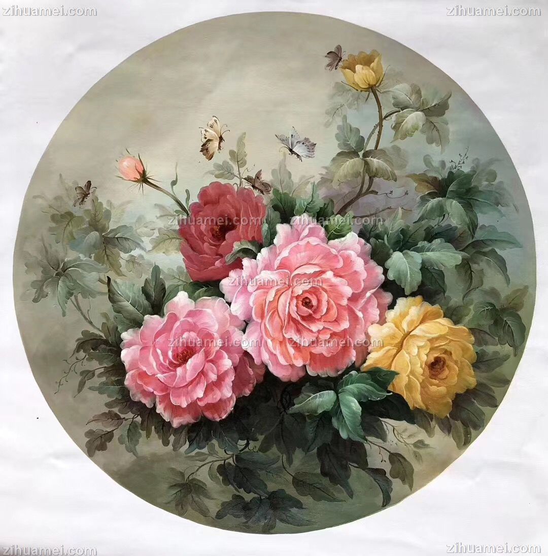 新中式花鸟画手绘油画