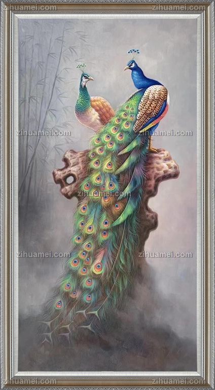 适合玄关客厅大厅动物油画