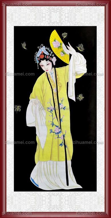 水墨国画传统戏曲工笔画