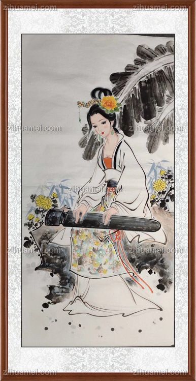 纯手绘人物画美女写意图