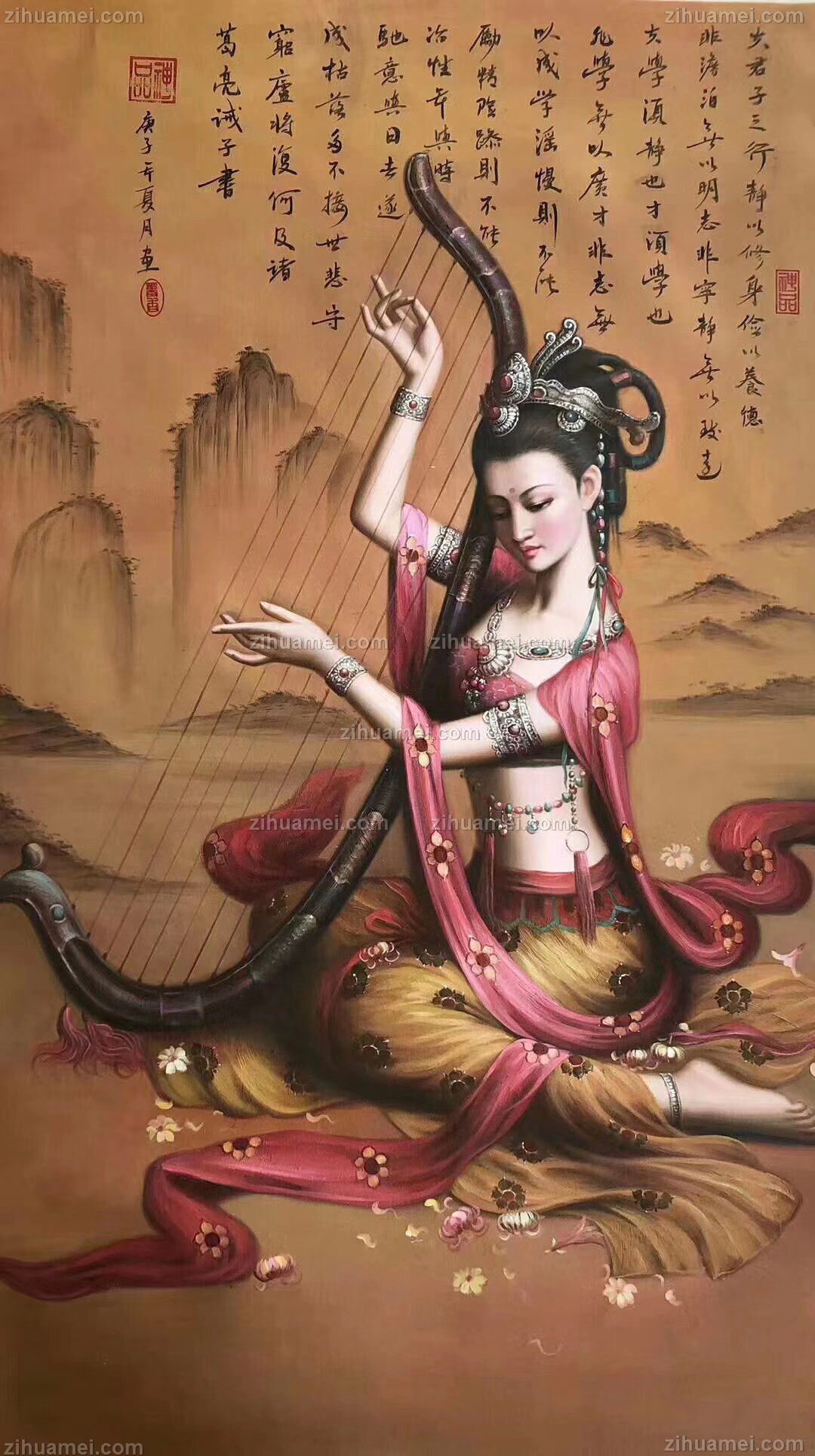 新中式原创手绘人物艺术油画