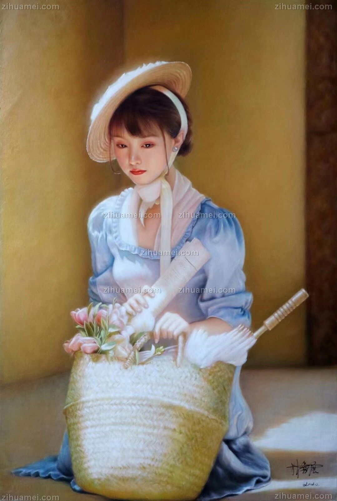 油画人物美女油画