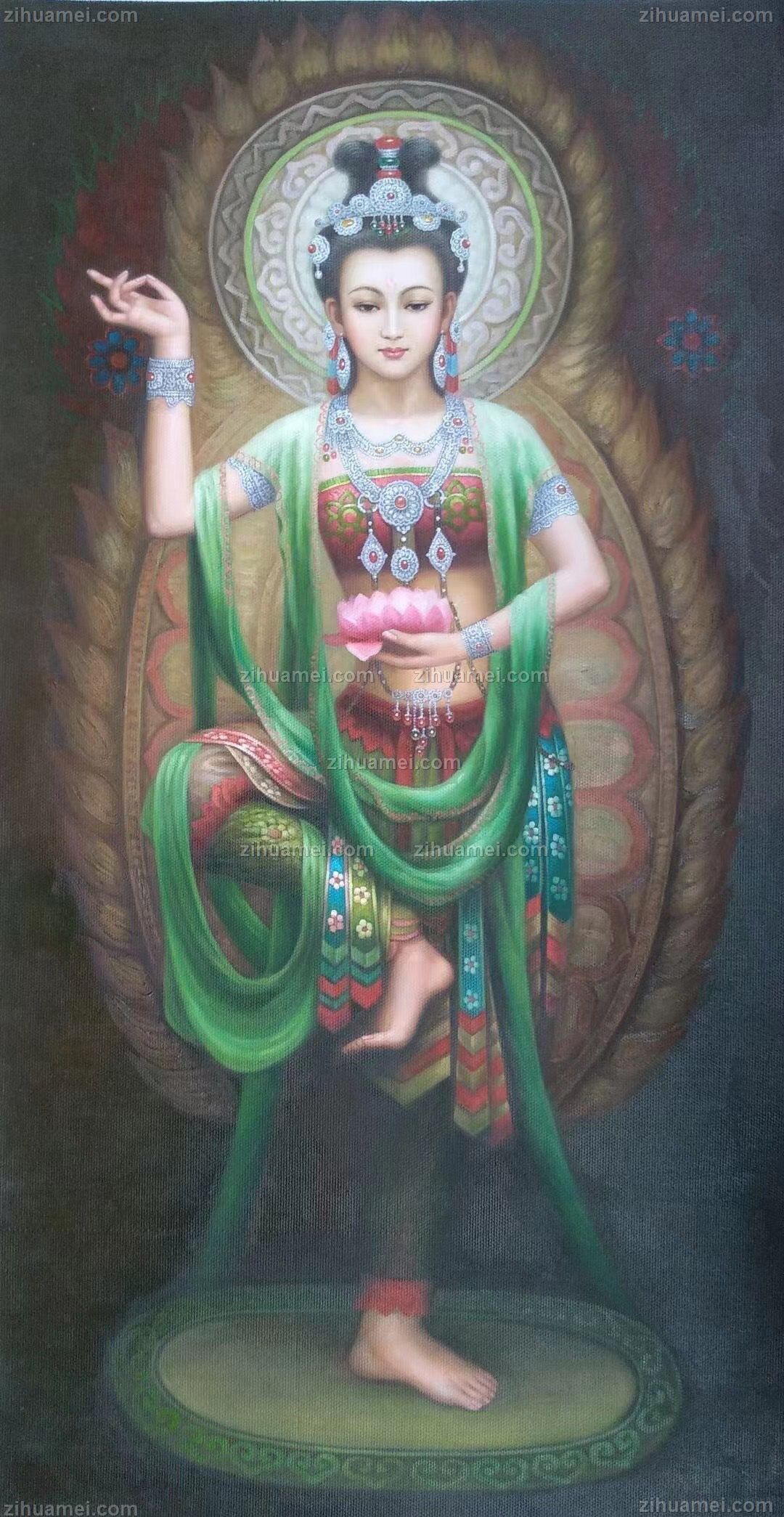 适合佛堂酒店大厅人物油画