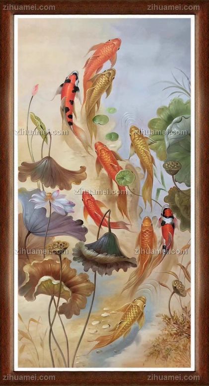 手绘油画客厅挂画