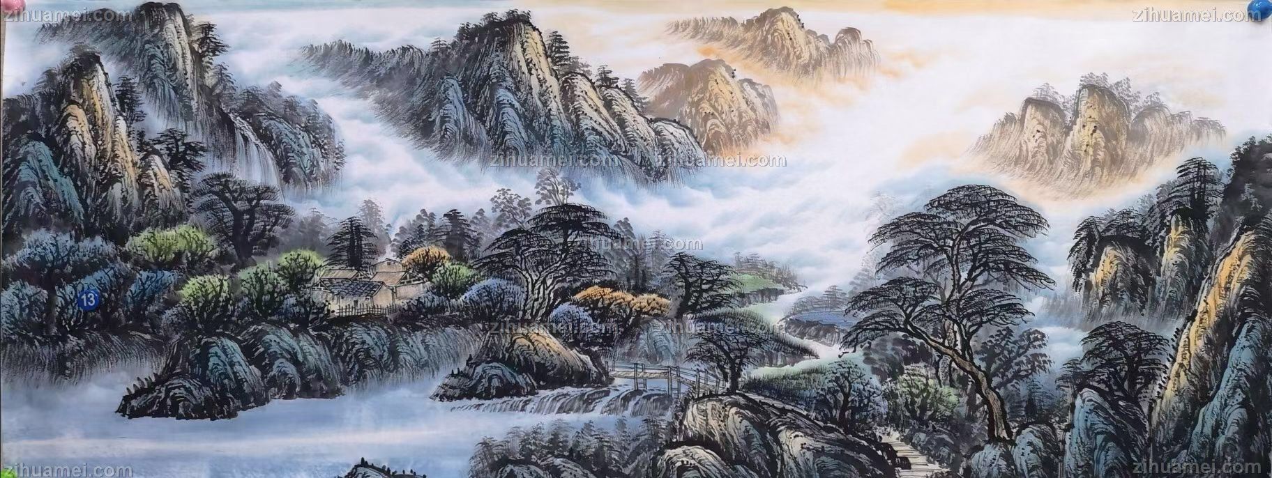手绘山水画