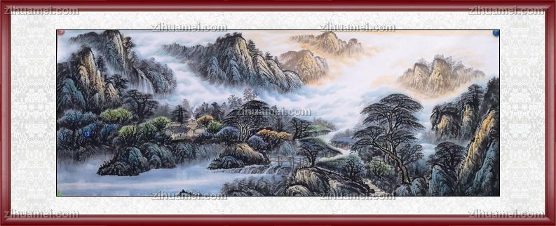 手绘山水画