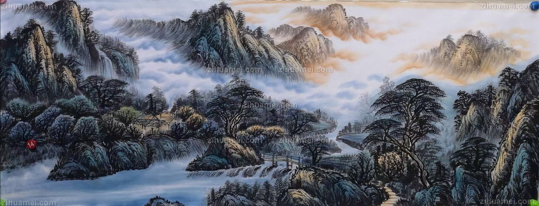 手绘山水画
