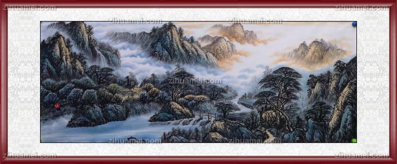 手绘山水画