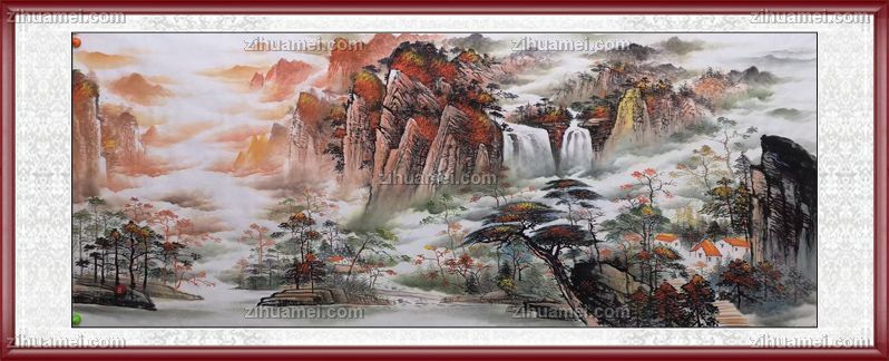 手绘山水画