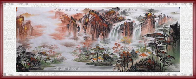 手绘水墨国画实木画框