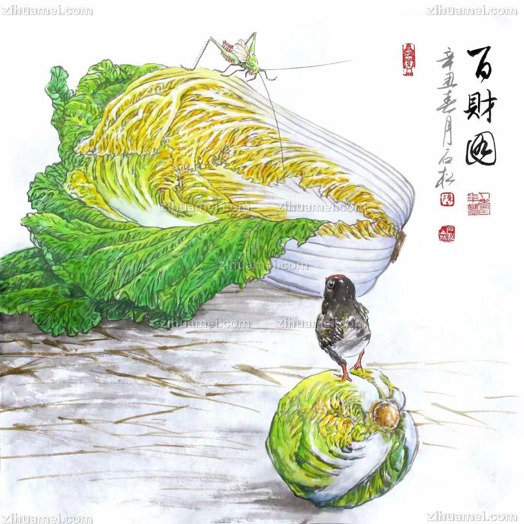 手绘水墨写实静物国画