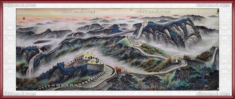 国画长城图片