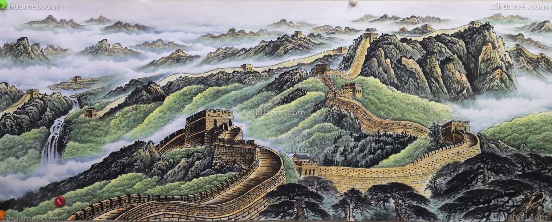 国画长城图片