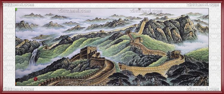 国画长城图片