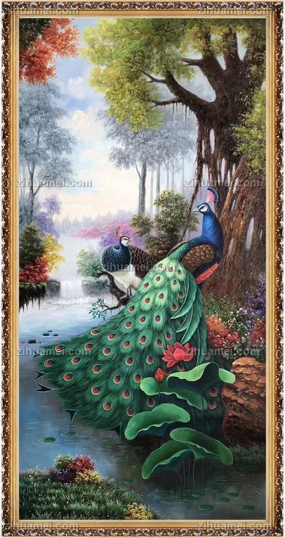 适合玄关动物油画