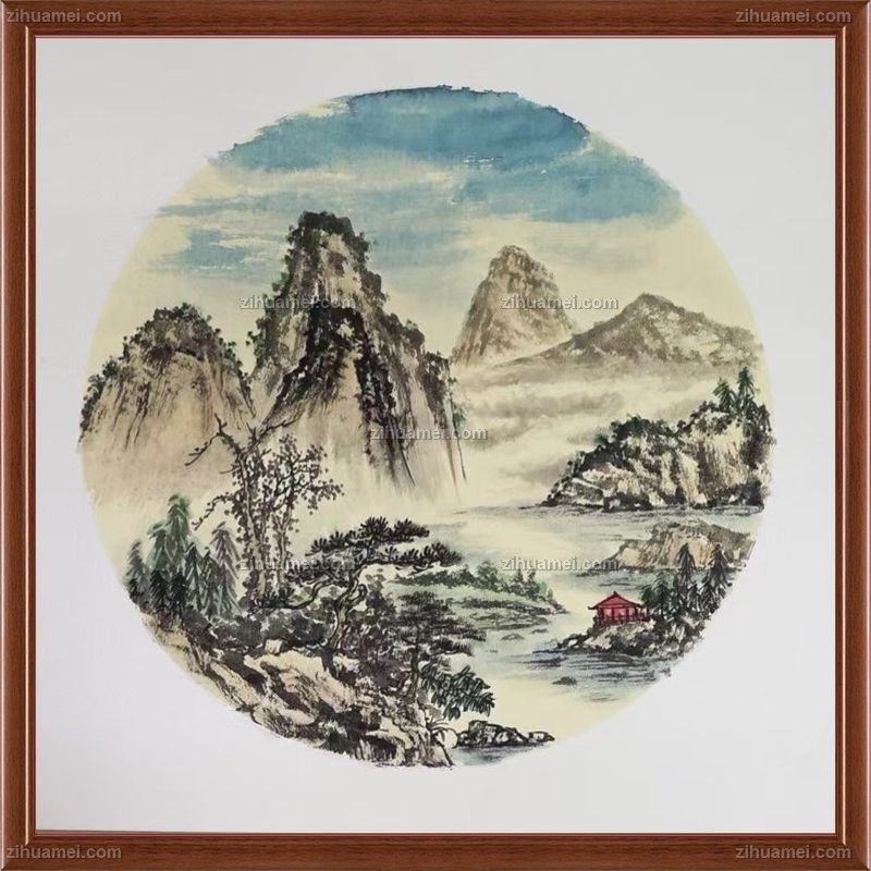 水墨画手绘山水国画