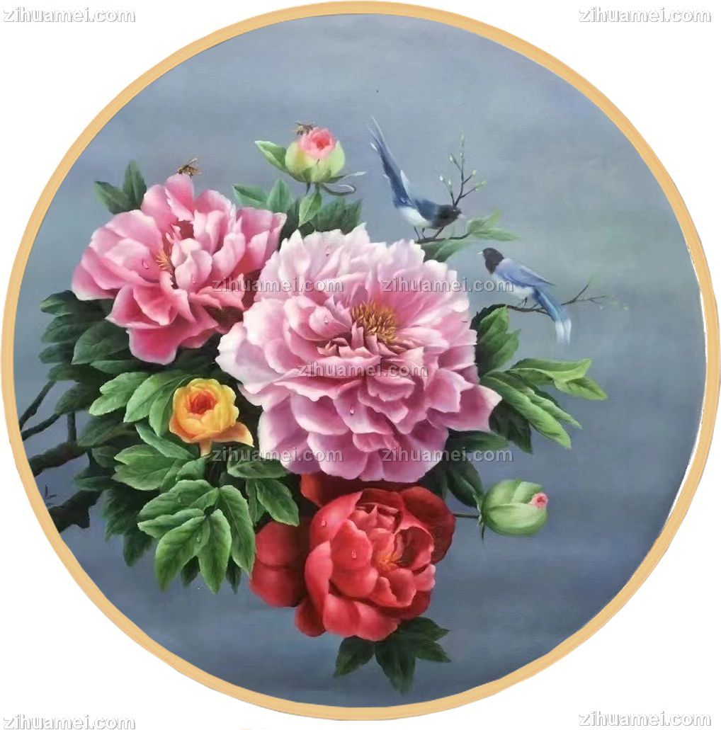 客厅花卉油画挂画