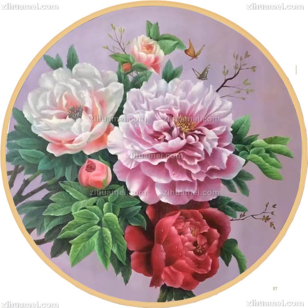 www.zihuamei.com油画风景花鸟画牡丹