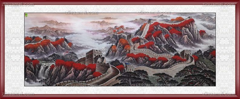 国画长城图片大厅适合挂什么画