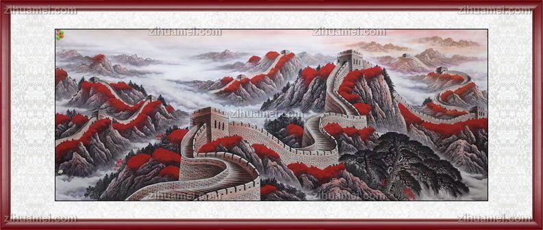 会议室适合挂什么画国画长城图片