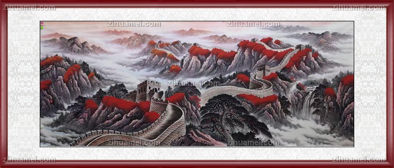 国画长城图片大厅适合挂什么画
