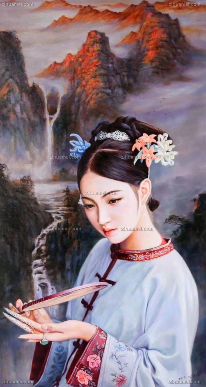 适合客厅挂的人物油画