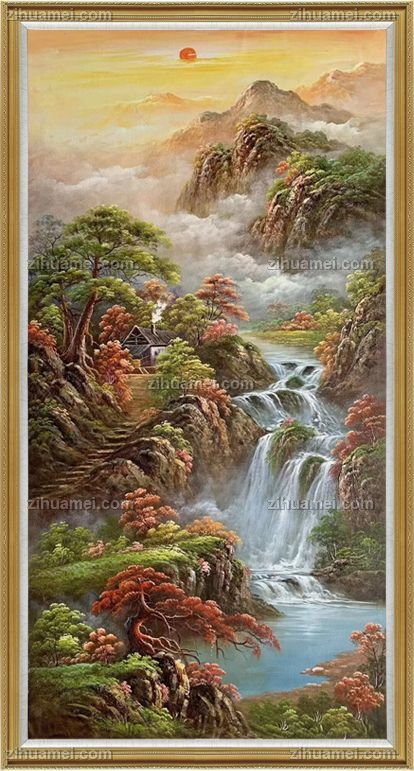 适合中式玄关的纯手绘风景山水画