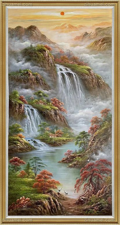 玄关适合什么样的山水油画