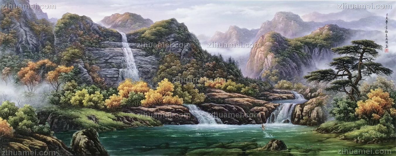 适合办公室大厅的风景风水油画