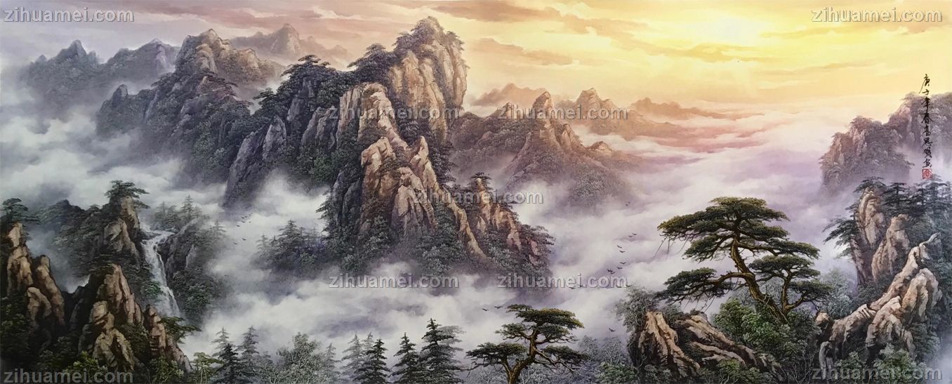 适合办公室大厅的风景油画
