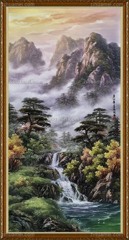 适合酒店玄关客厅的中式风水油画