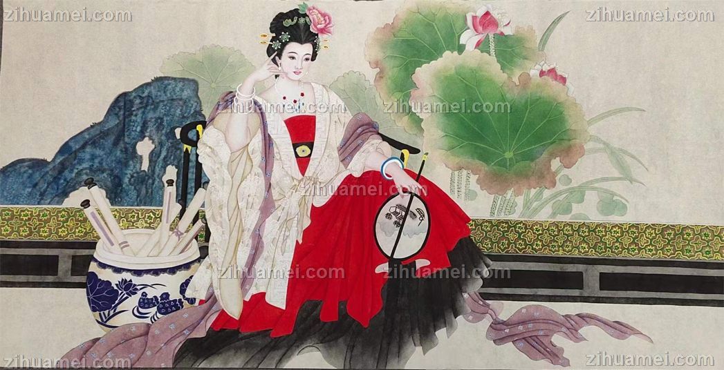 适合卧室酒店装饰人物国画