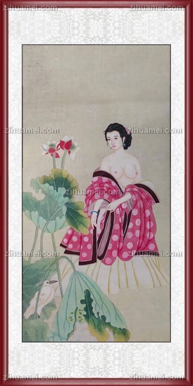 人体艺术手绘人物国画