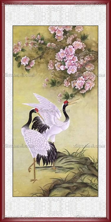 工笔动物仙鹤国画纯手绘水墨画