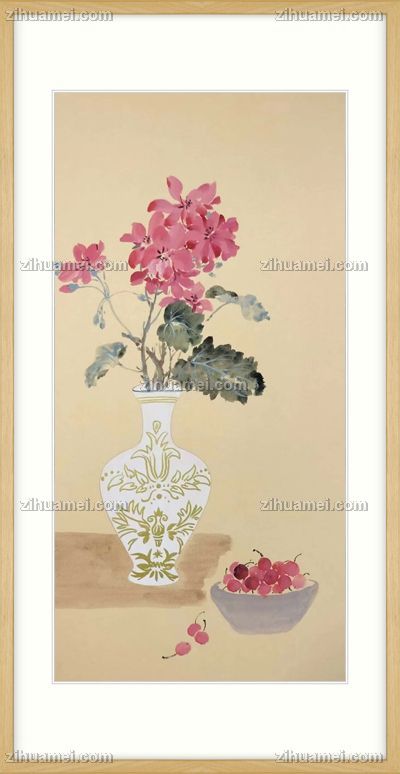 适合玄关的风景静物水墨画