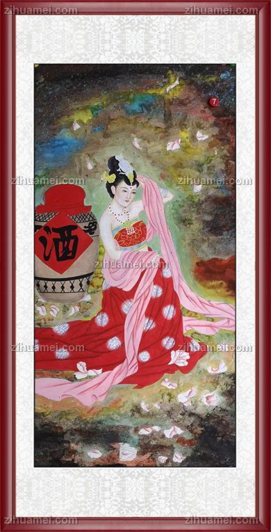 纯手绘工笔人物国画