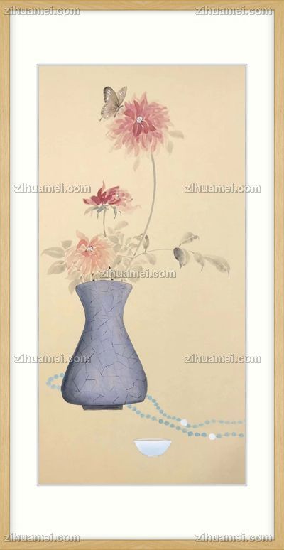 适合中式装饰玄关花鸟国画
