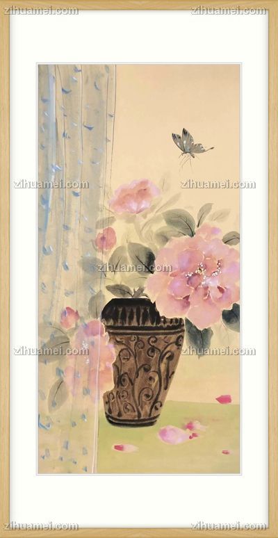 清新淡雅的国画风适合卧室的花鸟水墨国画