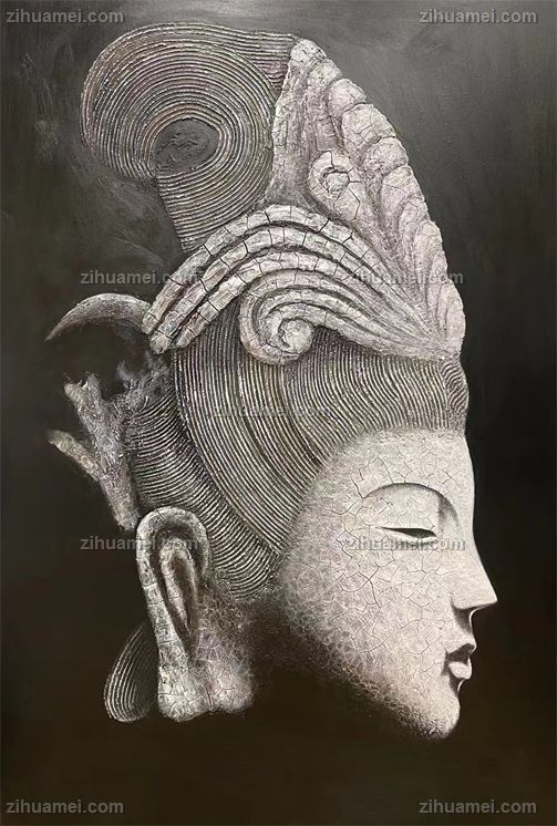适合中式酒店装饰玄关人物油画